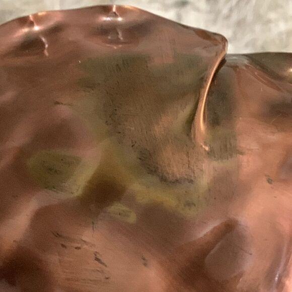 Vintage Gregorian USA Hammered Copper Centerpiece Bowl With 4 Candle Holders - Picture 11 of 16